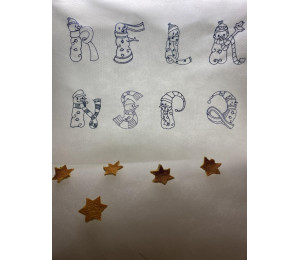 Stickdatei - Schneemann Alphabet Buchstabe U